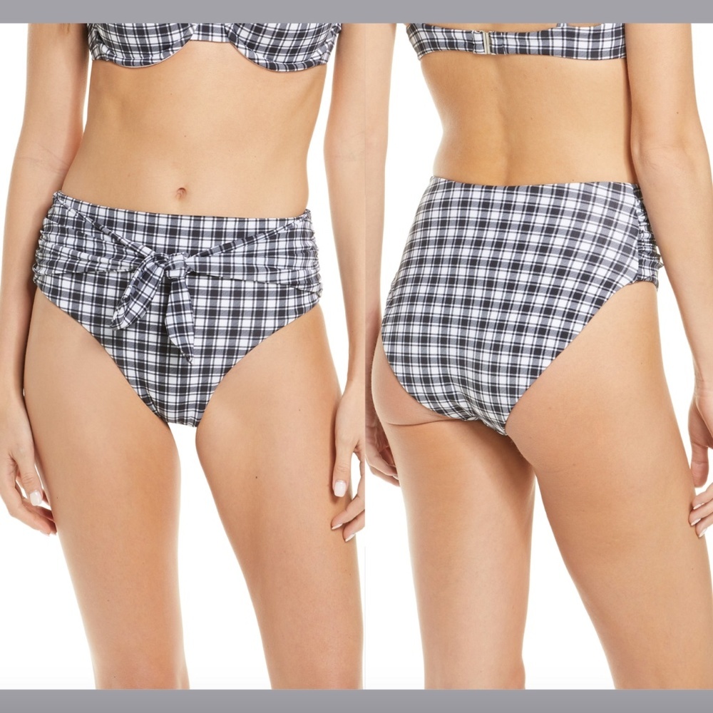NEW $148 Veronica Beard Azoia Checkered Bikini Bottoms [ SZ XS‎ ]